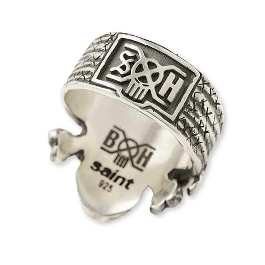 Saint M6 x Bounty Hunter Skull Ring - Silver
