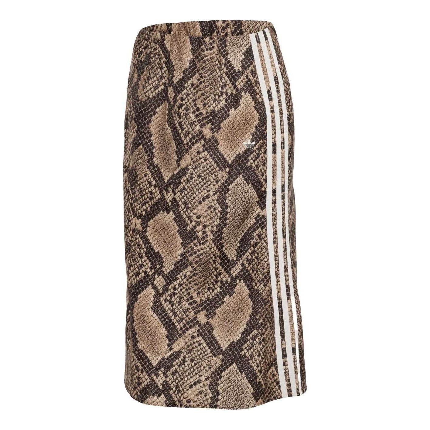 (WMNS) adidas Snake Print Satin Skirt Asia Sizing 'Linen Magic Beige' KX1894
