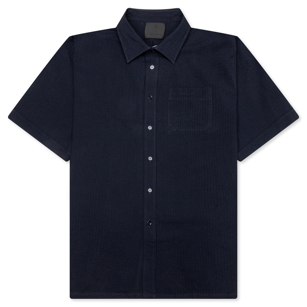 Short Sleeve Shirt with Pocket - Night Blue