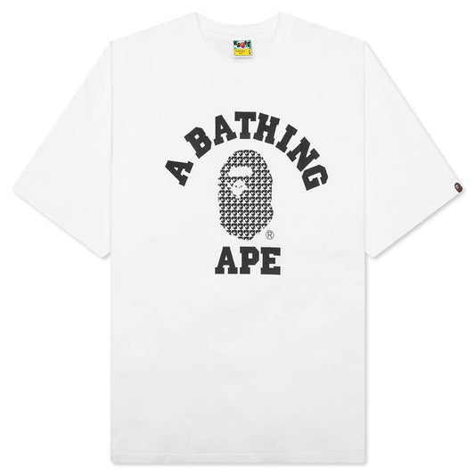 STA Houndstooth College Relaxed Fit Tee - White