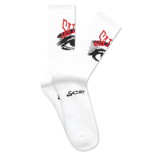 Saint Eye Socks - White