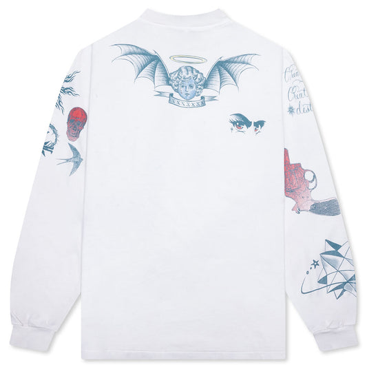 Saint M6 x Dr. Woo Tattoo L/S Tee - White