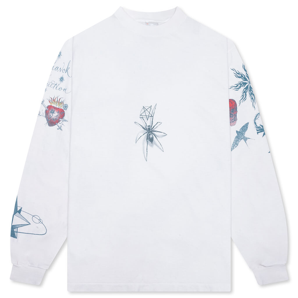 Saint M6 x Dr. Woo Tattoo L/S Tee - White