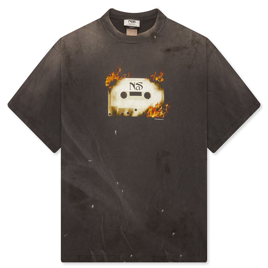 Saint M6 x Nas Radio Tape On Fire S/S Tee - Black