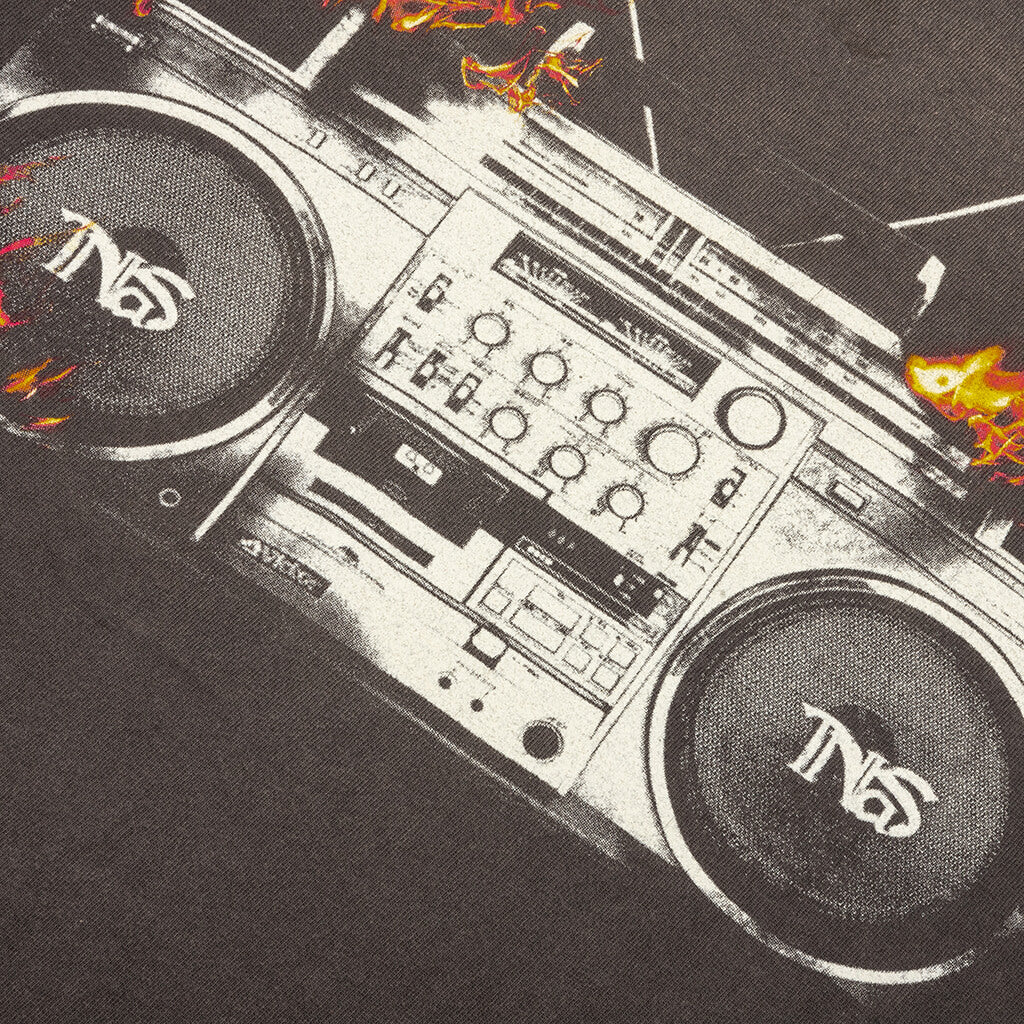 Saint M6 x Nas Radio Tape On Fire S/S Tee - Black
