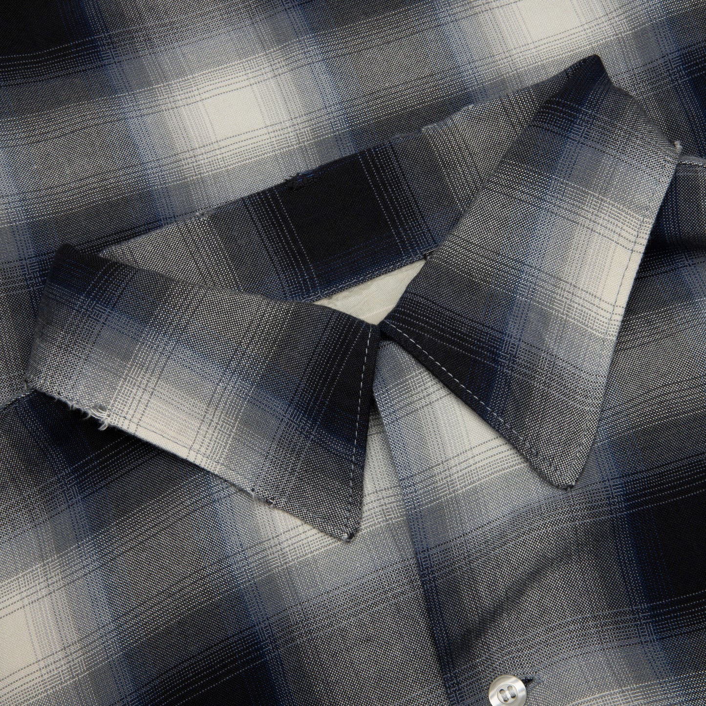 Saint Michael x Last Man Mx6 Checkered L/S Buttonup Shirt - Navy