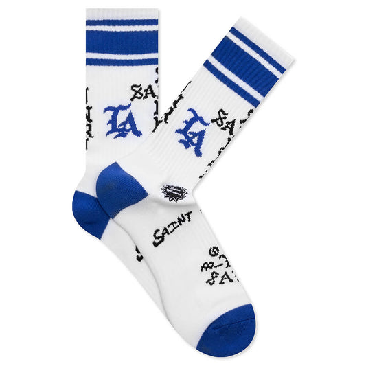 Saint Michael x Born x Raised Saint Sinner Socks - White/Blue