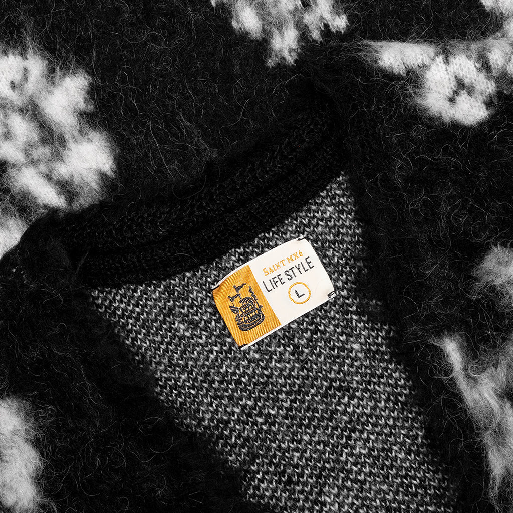 Saint Michael x Denim Tears Cotton Wreath Cardigan - Black