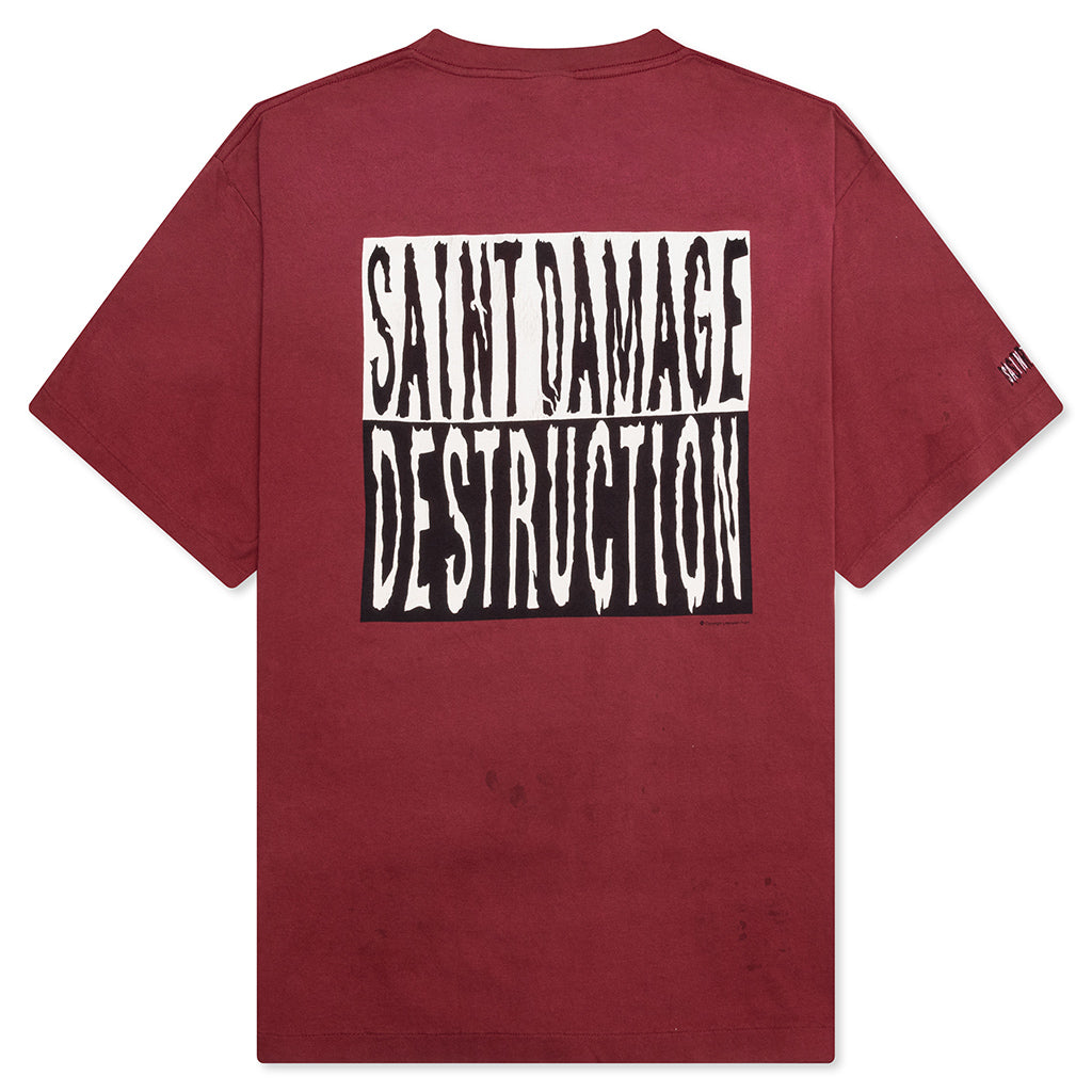 Saint Damage S/S Tee - Burgundy