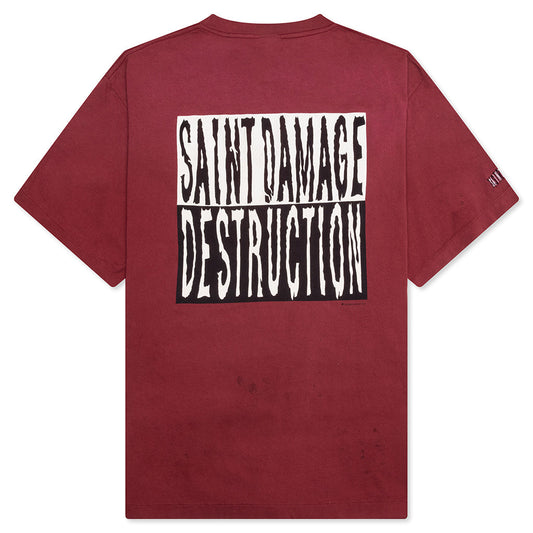 Saint Damage S/S Tee - Burgundy