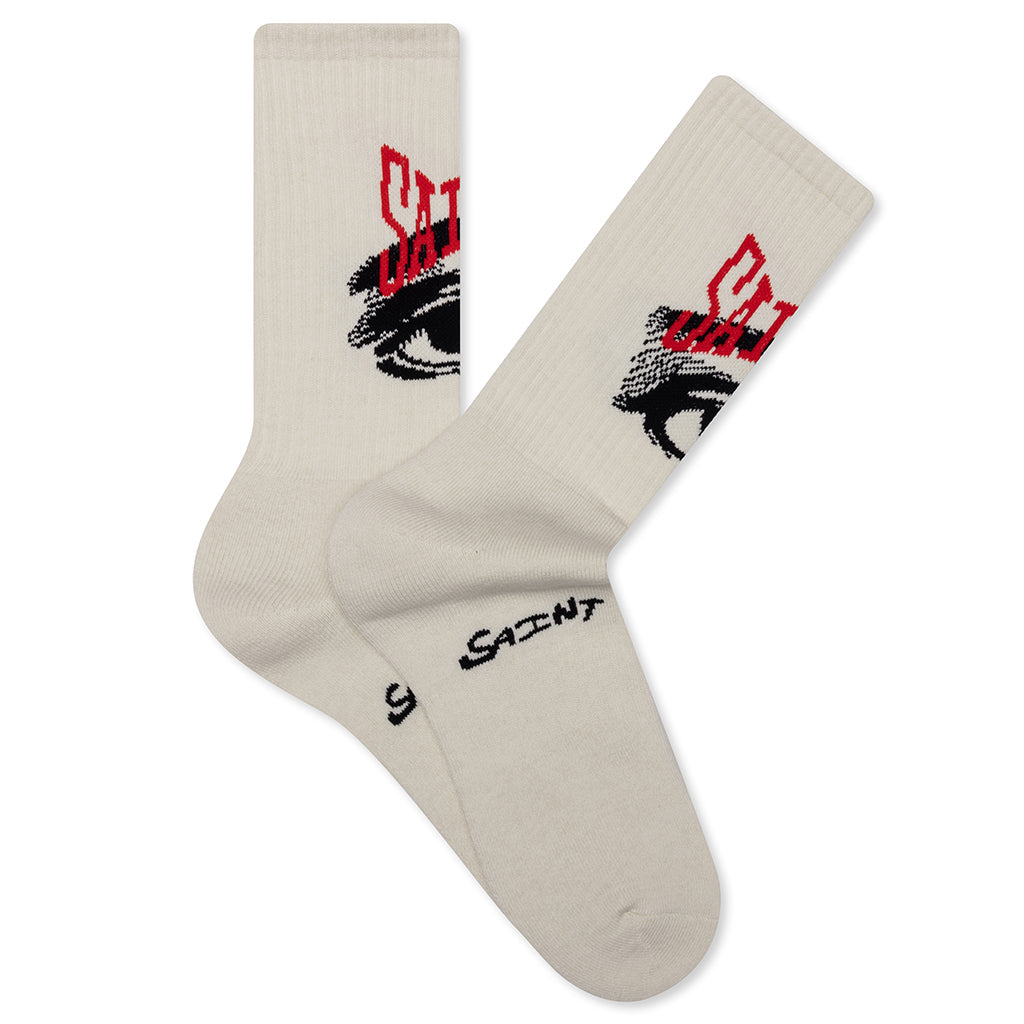 Saint Eye Socks - Ecru