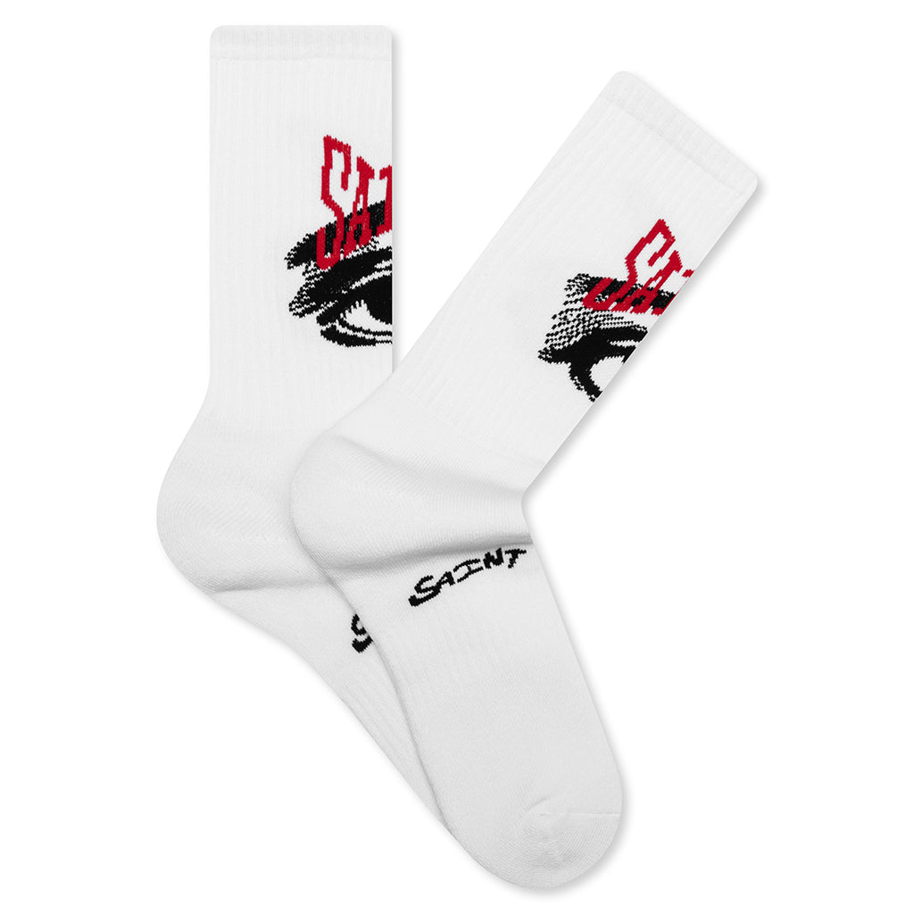 Saint Eye Socks - White
