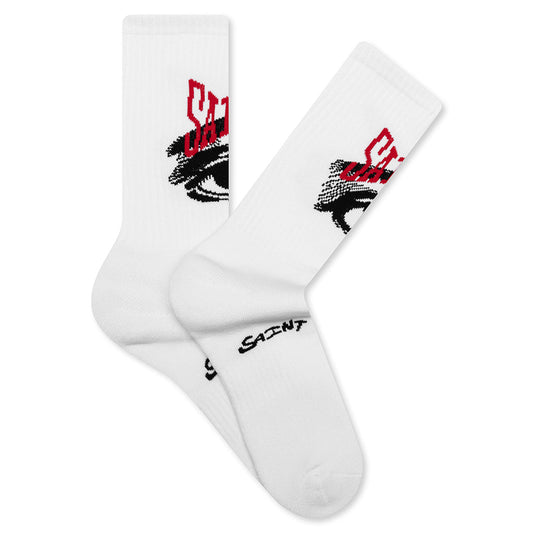 Saint Eye Socks - White