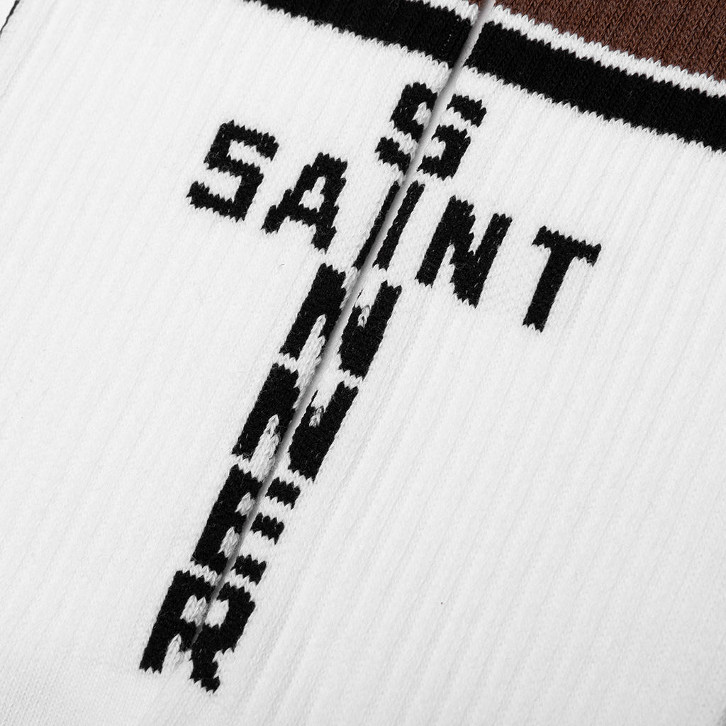 Saint Sinner Socks - White/Brown