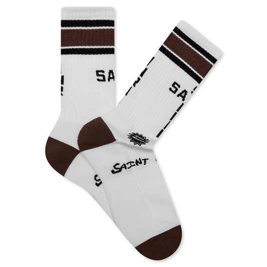 Saint Sinner Socks - White/Brown