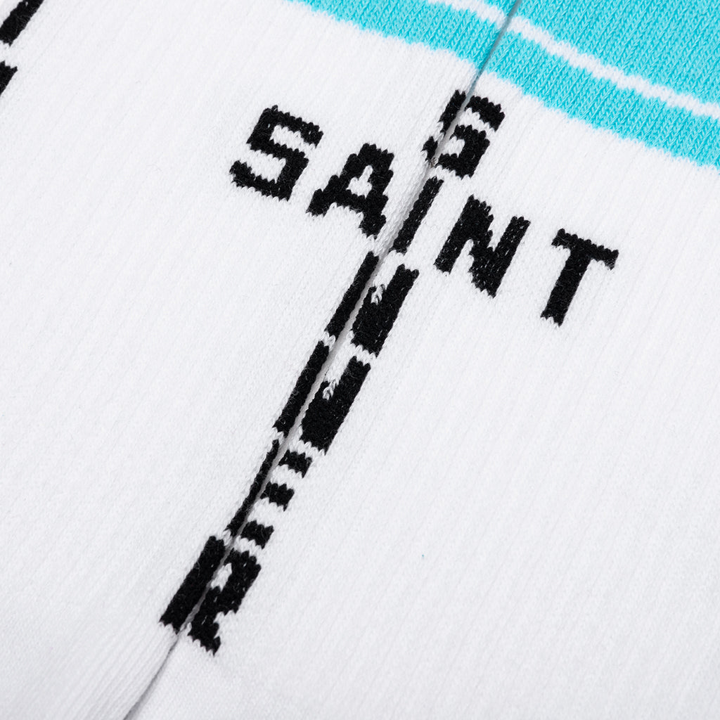 Saint Sinner Socks - White/Sky Blue