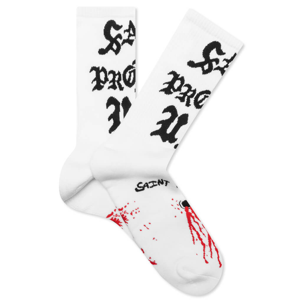 Saint Protect Socks - White