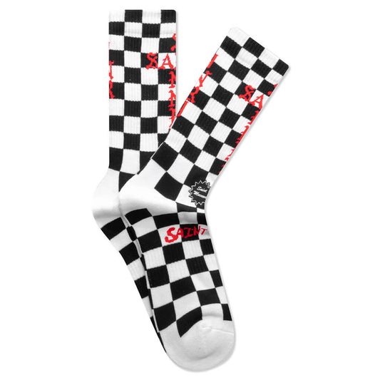 Saint Sinner Socks - Black/Red