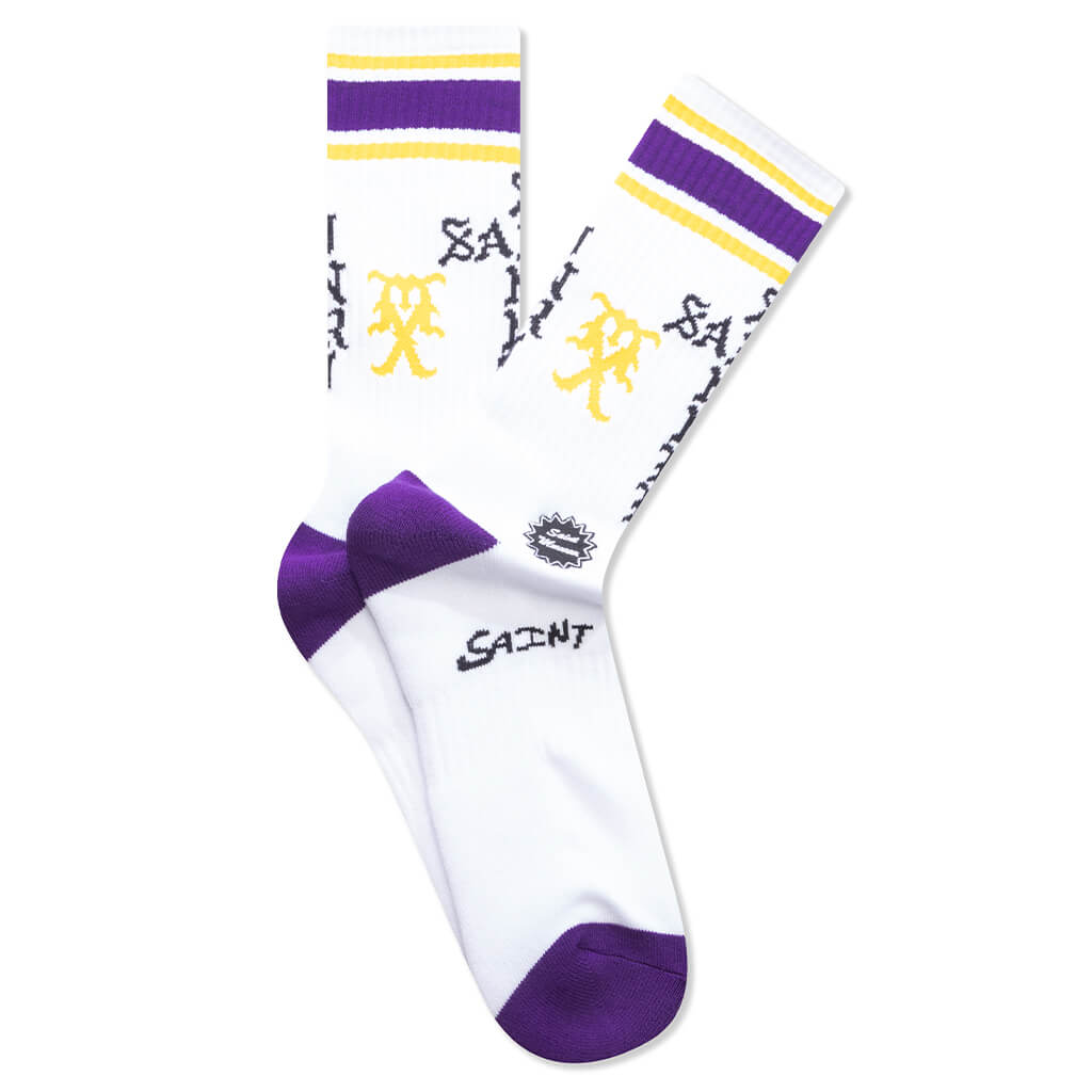 Saint Sinner Socks - White/Purple