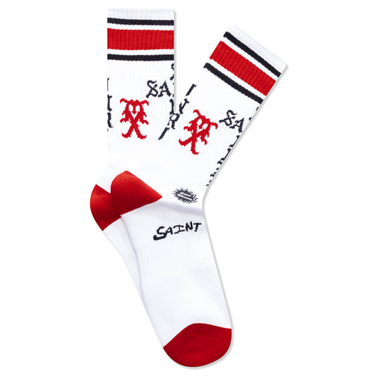 Saint Sinner Socks - White/Red