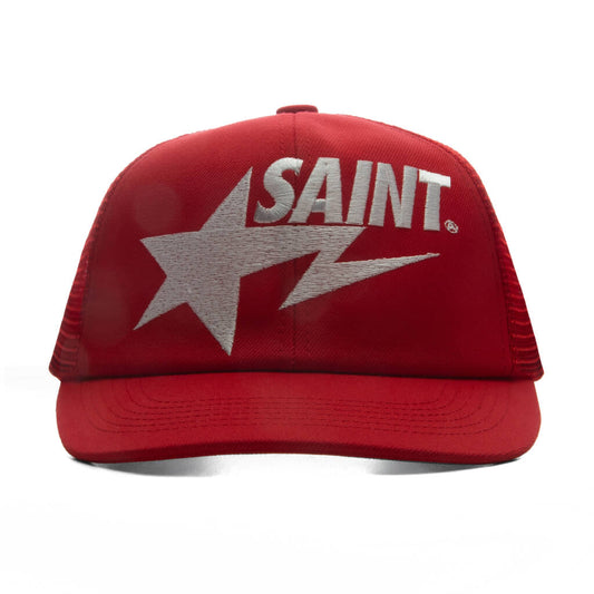 Saint M6 x BAPE Mesh Cap - Red