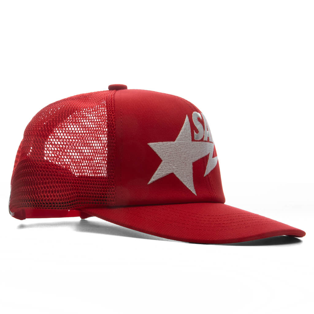 Saint M6 x BAPE Mesh Cap - Red