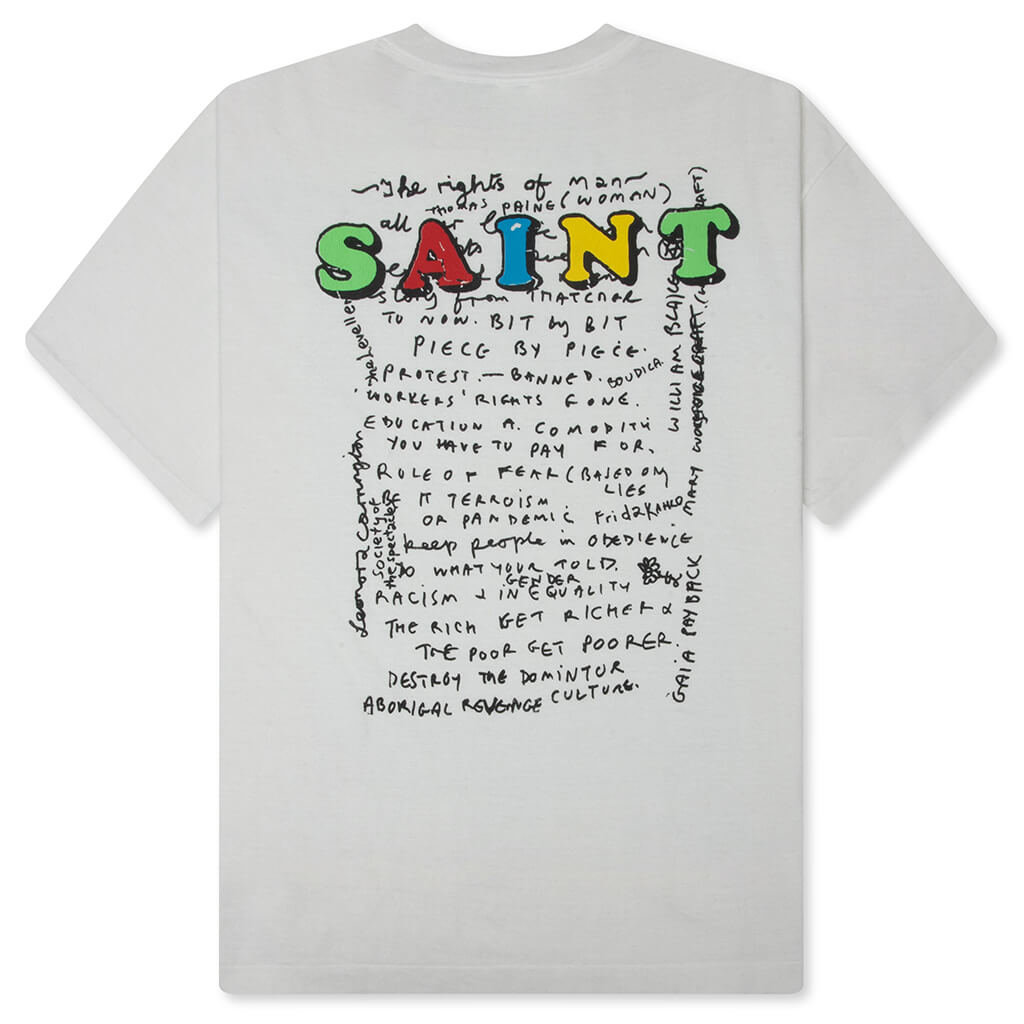 Saint M6 x Jamie Reid Mask S/S T-Shirt - White