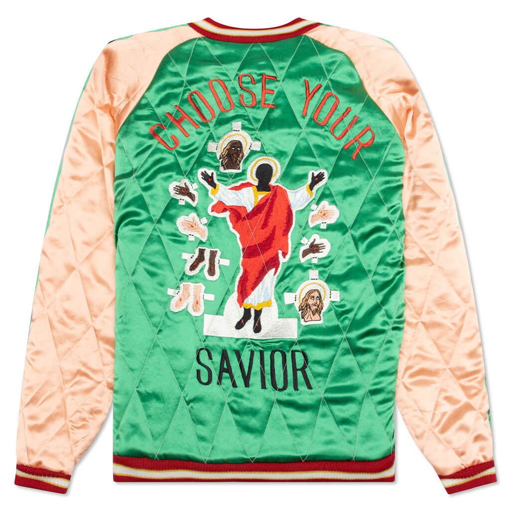 Saint Michael x Sukajyan Reversible Jacket - Green/Pink