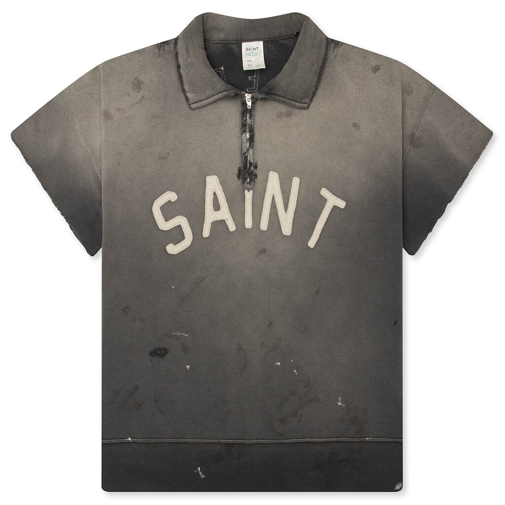 Saint S/S Half Zip Sweat Polo - Charcoal