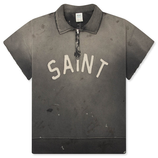 Saint S/S Half Zip Sweat Polo - Charcoal