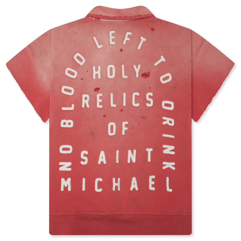 Saint S/S Half Zip Sweat Polo - Red