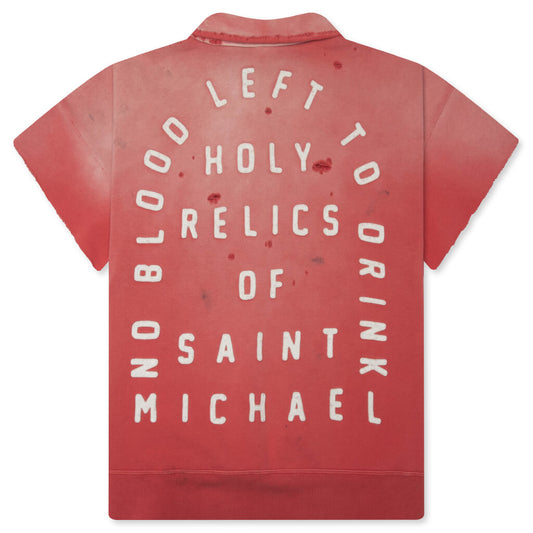 Saint S/S Half Zip Sweat Polo - Red