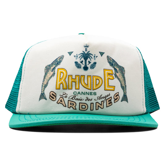 Sardines Trucker Hat - Cream/Teal