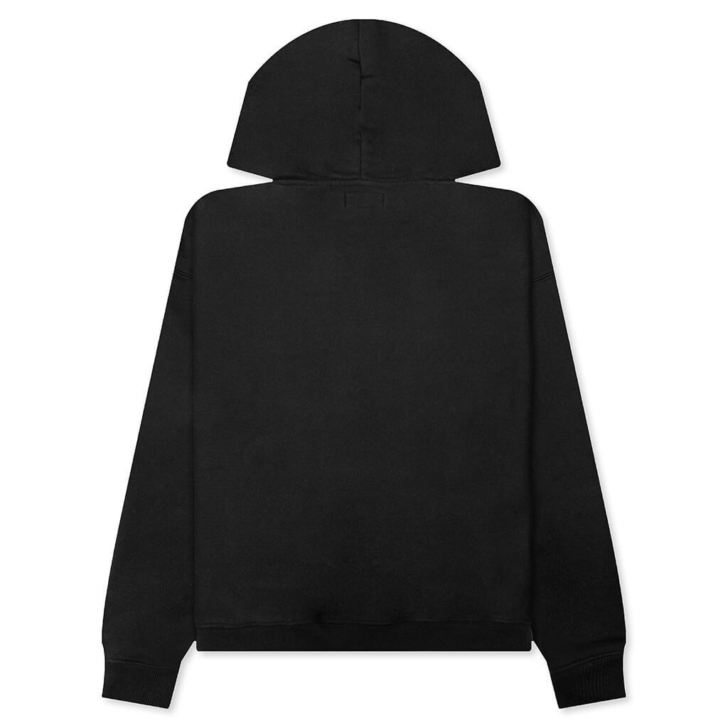 Satin Patch Oversized Hood - Washed Black