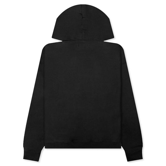 Satin Patch Oversized Hood - Washed Black