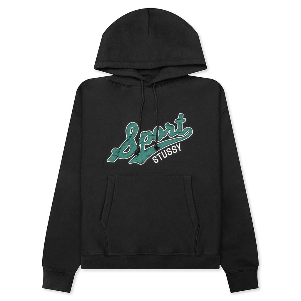 Satin Patch Oversized Hood - Washed Black