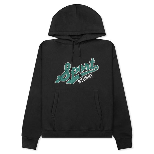 Satin Patch Oversized Hood - Washed Black