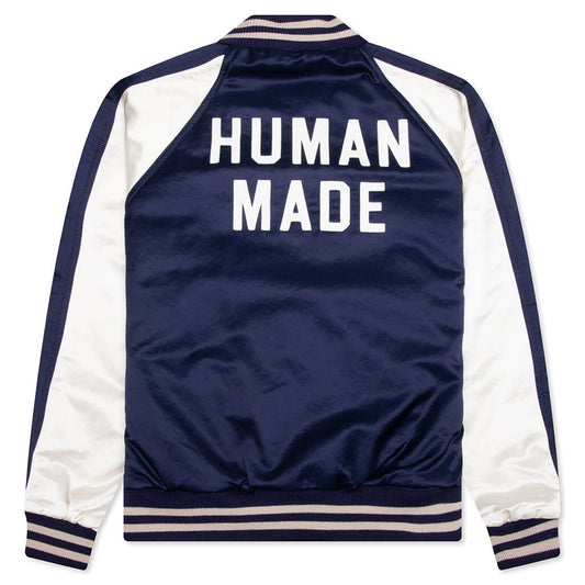 Satin Stadium Jacket - Navy