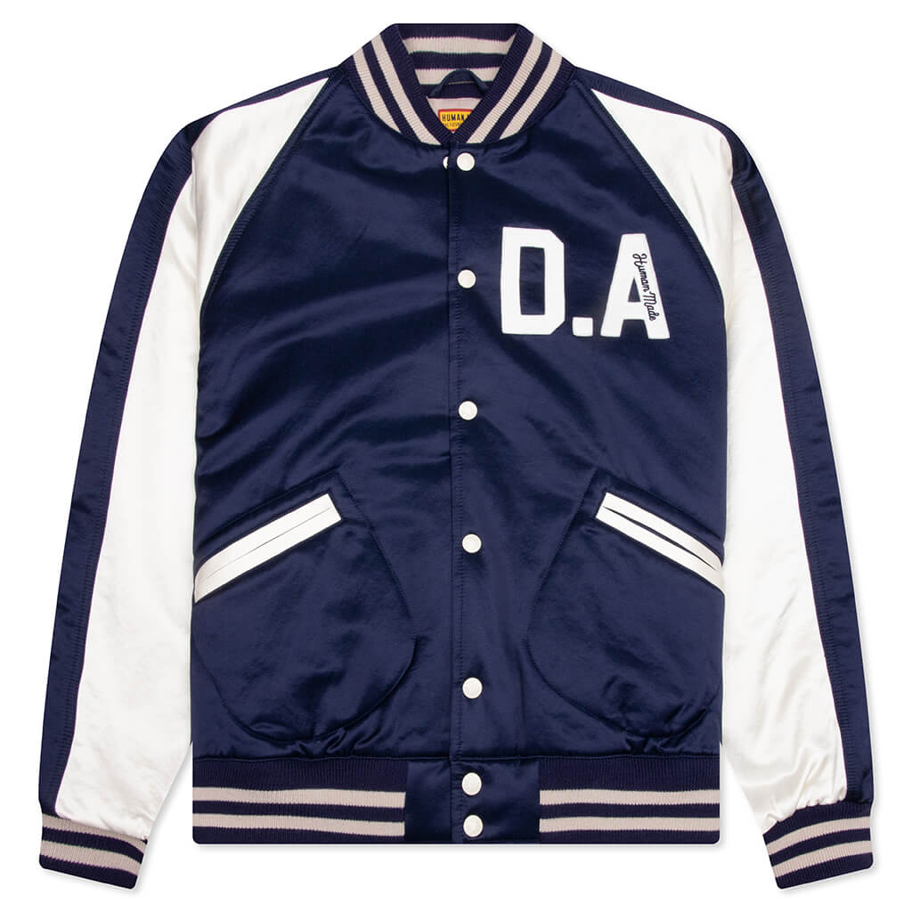 Satin Stadium Jacket - Navy