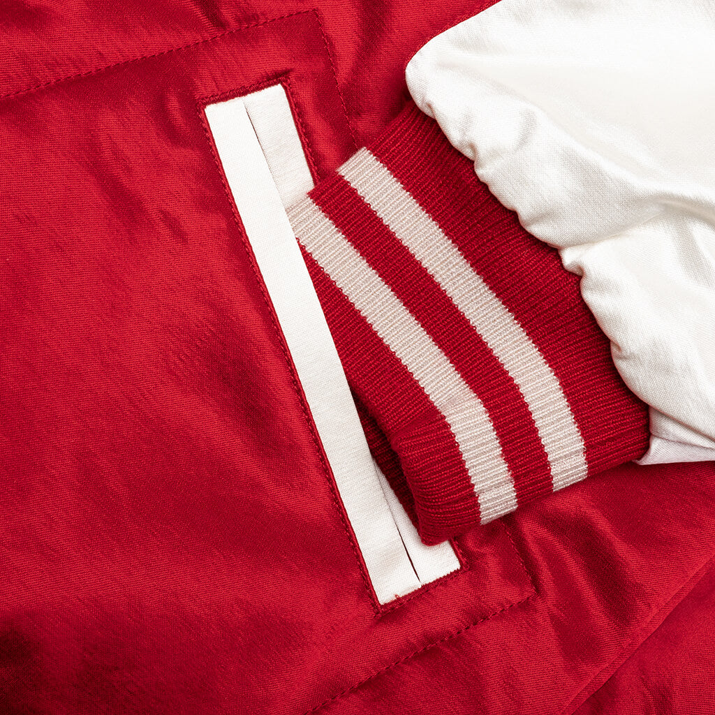 Satin Stadium Jacket - Red
