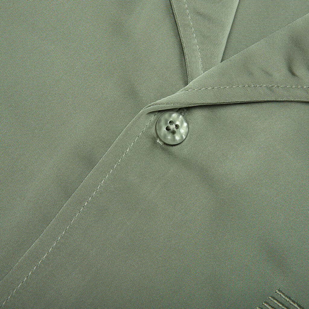Satin Chest Logo Camp Collar - Sage