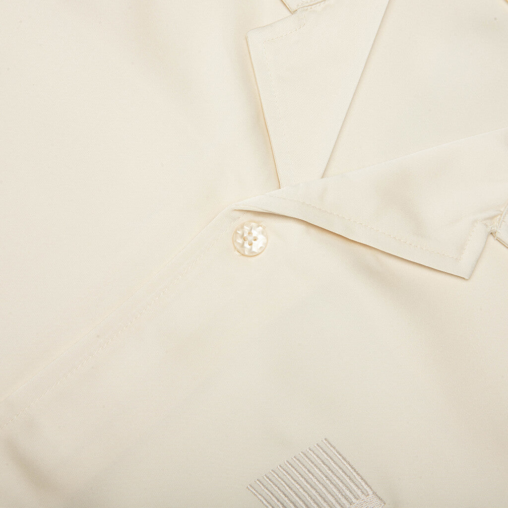 Satin Chest Logo Camp Collar - Sand