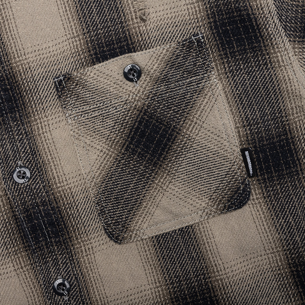 Savage Block Hombre Check Shirt LS - Greige