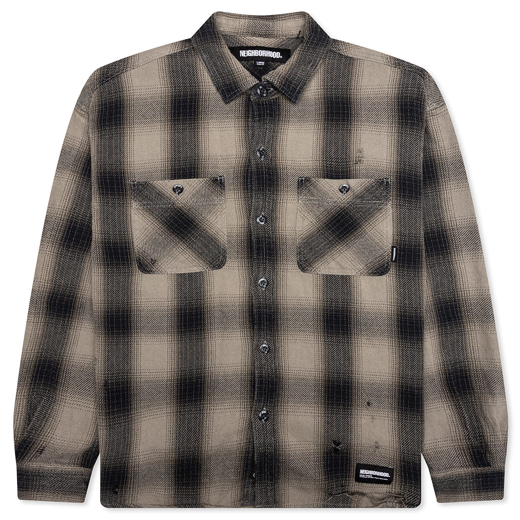 Savage Block Hombre Check Shirt LS - Greige