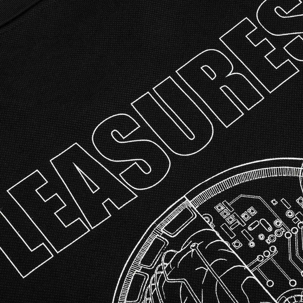Schematic Long Sleeve Polo - Black