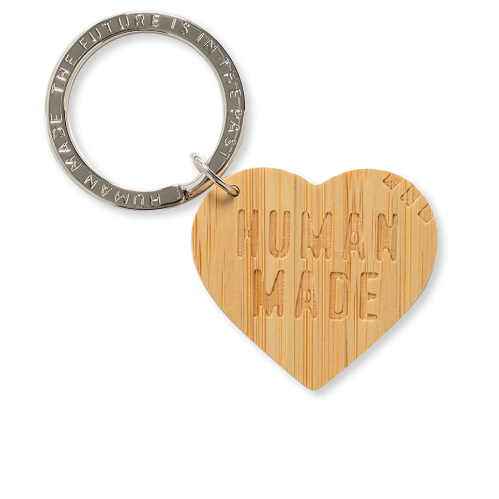 Heart Bamboo Keyring - Beige