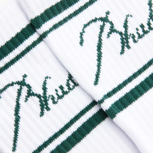 Script Logo Sock - White/Green