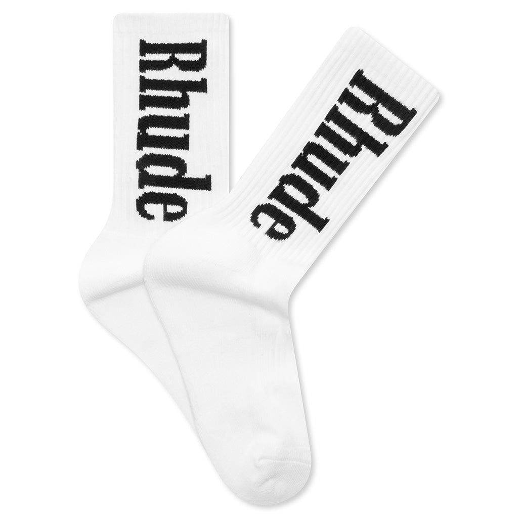 Script Sock - White/Black