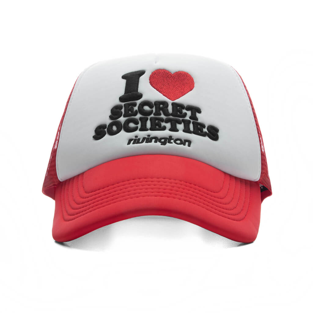 Secret Societies Trucker Hat - White/Red