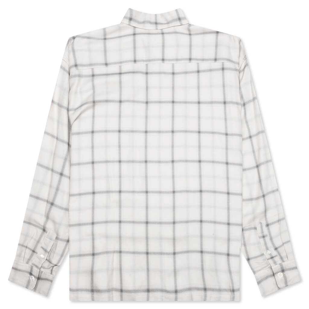 Shadow Plaid Rayon Shirt - Natural